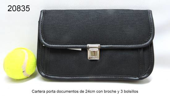Imagen de CARTERA PORTA DOCUMENTOS HOMBRE 24CM CON BROCHE 3 BOLSILLOS 3.26